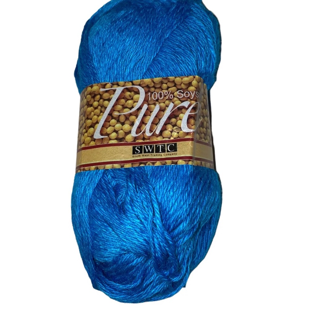 South West Trading Company PURE Soy Silk Worsted Yarn SWTC #079 Blue SWTC